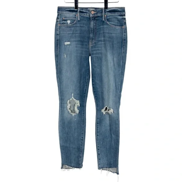 Mother Denim The Stunner Ankle in Helter Skelter Lightning Bolt Jeans - Picture 2 of 2